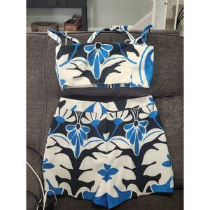 Zara, women's  2 piece floral summer set size medium